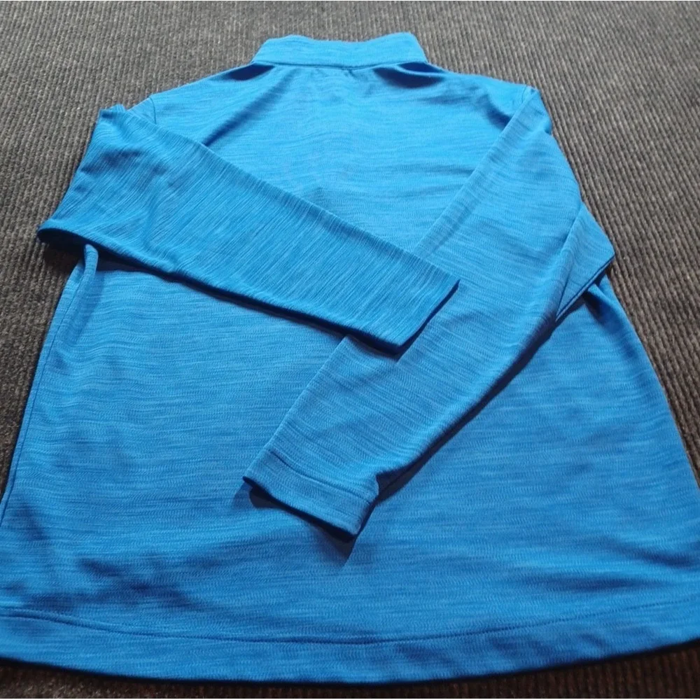 Greg Norman 1/4 Zip Pullover Mens Large Blue Excellent Play Dry Golf Long Sleeve